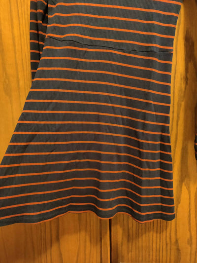 Mango Navy Orange Stripe A-line mid-length dress Size: S