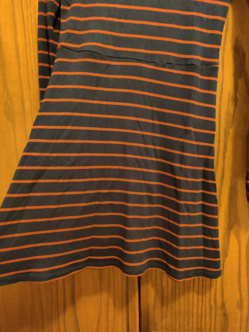 Mango Navy Orange Stripe A-line mid-length dress Size: S