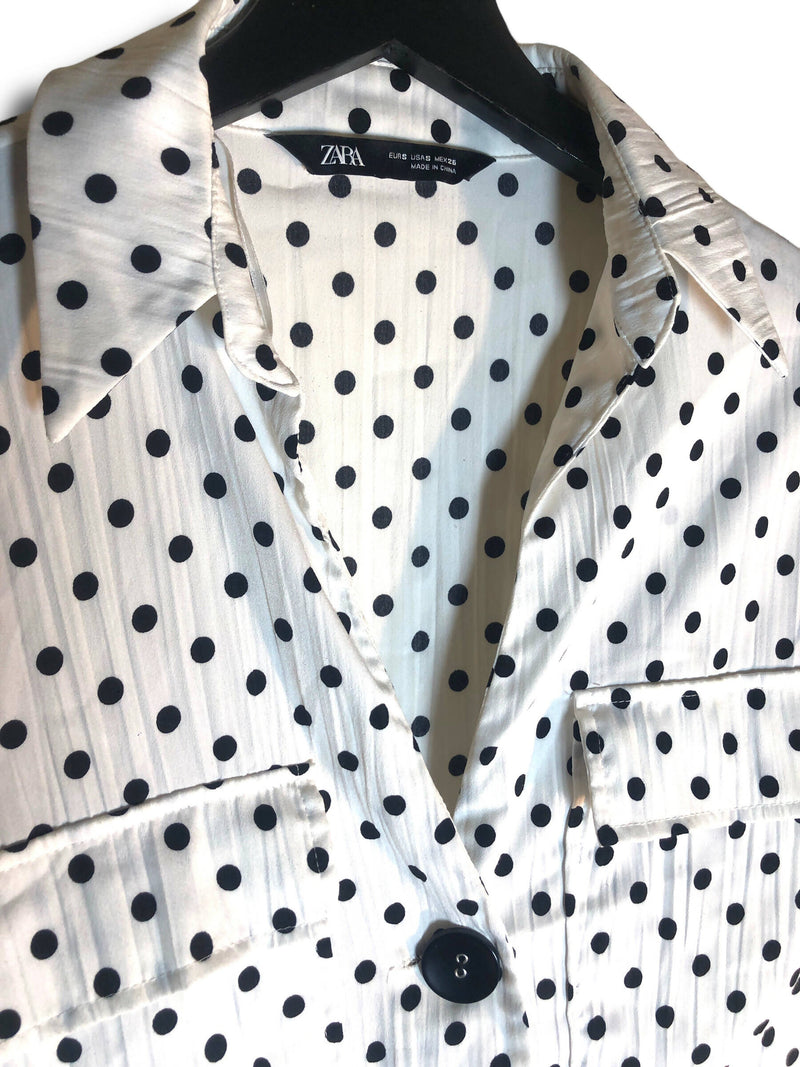 ZARA Polka Dot Blouse Size: S/M