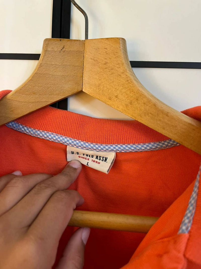 US Polo Orange Shirt Size: M/L