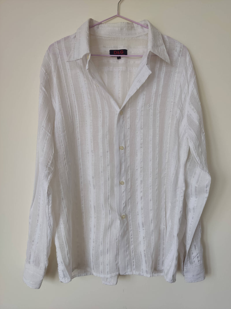 XL White Buttoned Blouse