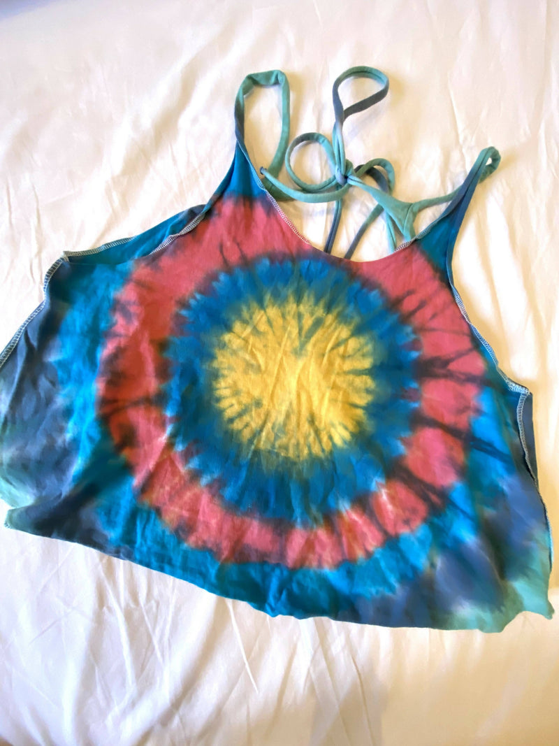 Tie Die Multicolour Open Back Beach Top