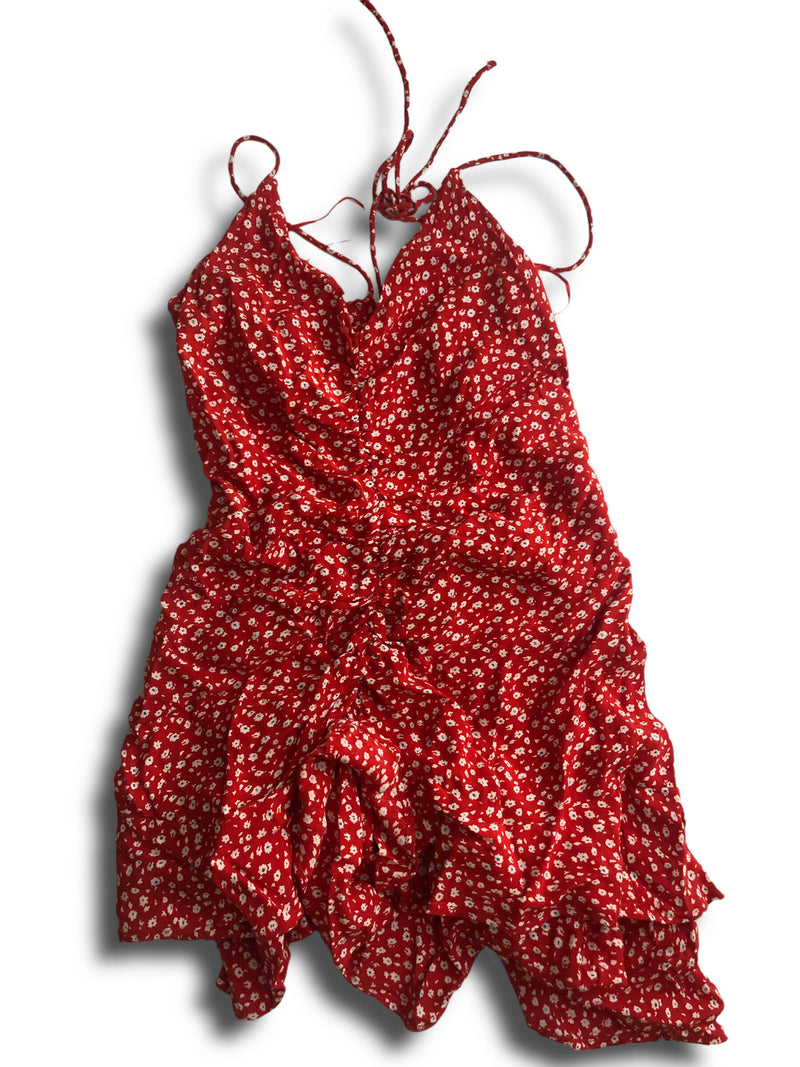 ZARA Red Floral Dress Size: M