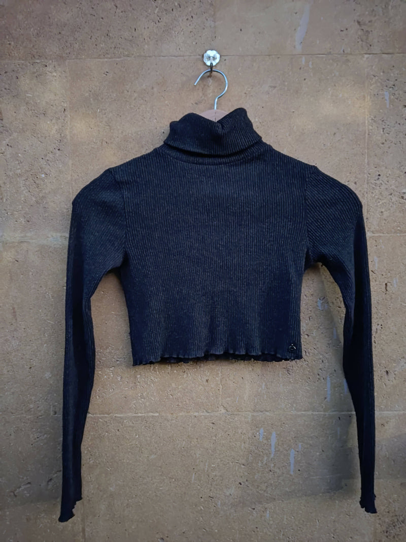 Pull & Bear Cropped Grey Turtleneck Size X-Small