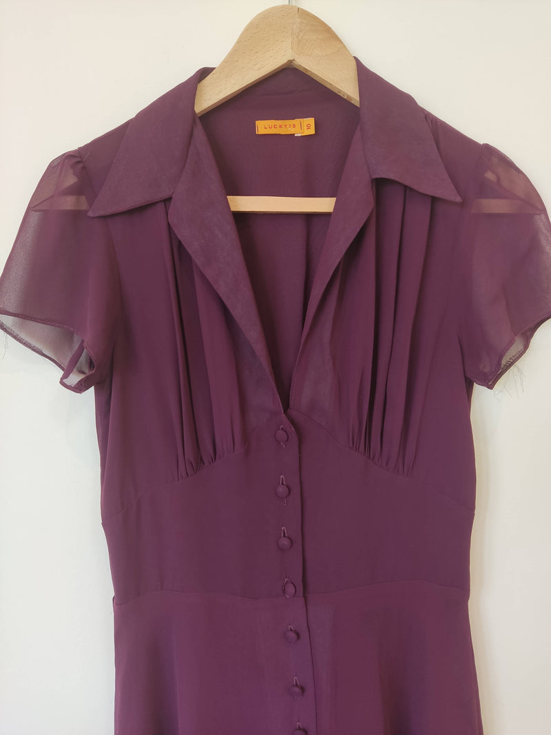 Violet Buttoned Dress Size 10