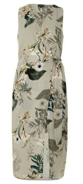 New River Island midi floral faux wrap dress