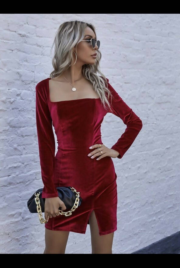 Red Velvet SHEIN Dress Size 34