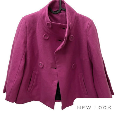 New Look Wool Blend Magenta Pink Size: M