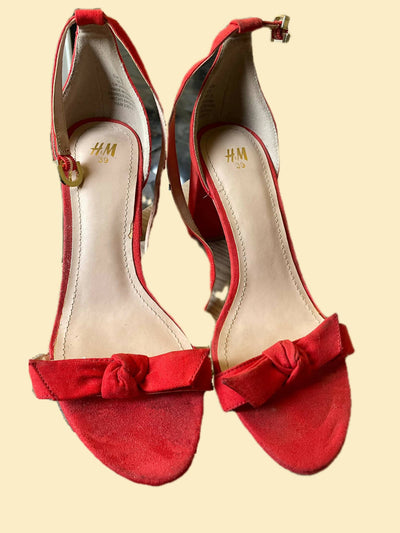 Red H&M Open-Toe Heels Size 39