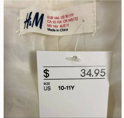 H&M Cream Cute Dress Size US 10-11YEARS