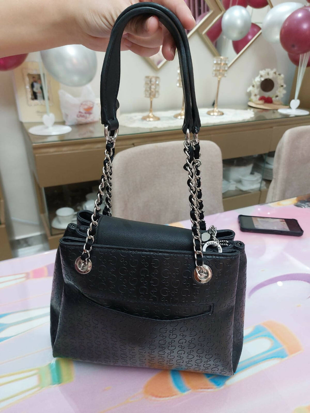 Guess los angeles purse black sale