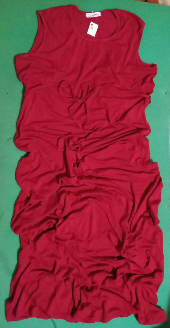 Jasmin Basic Sleeveless Dark Red Dress Size L