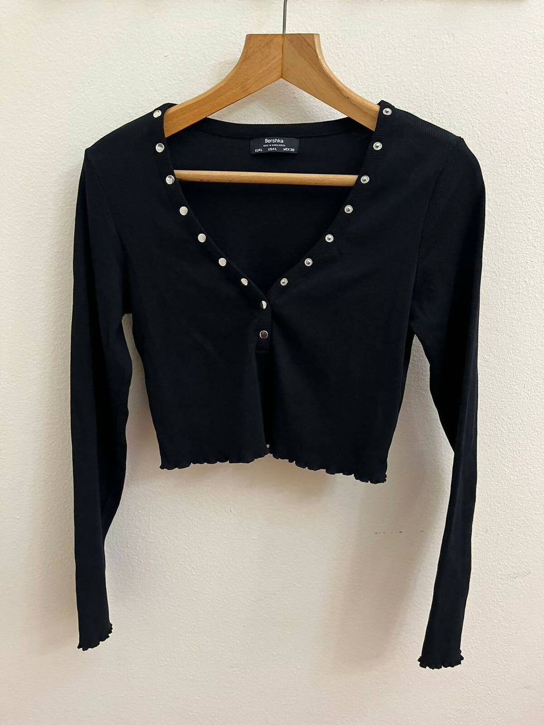 Bershka Black Crop Top Size L