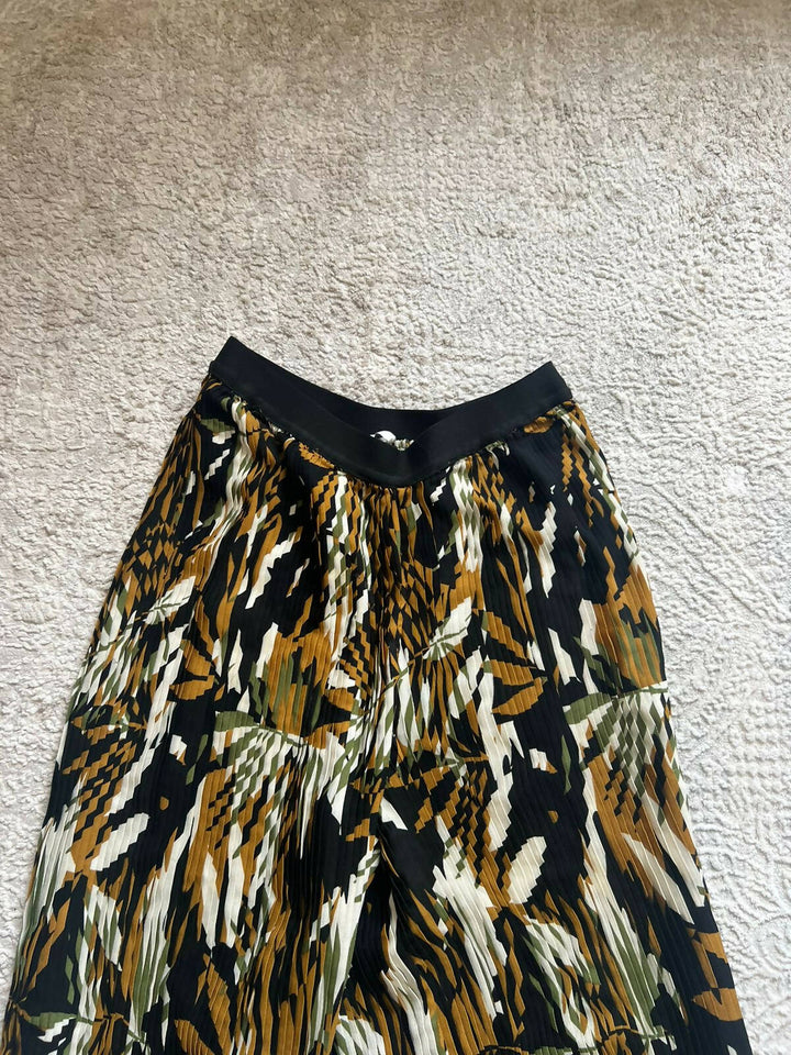XS ONLY printed plisse wide leg pants