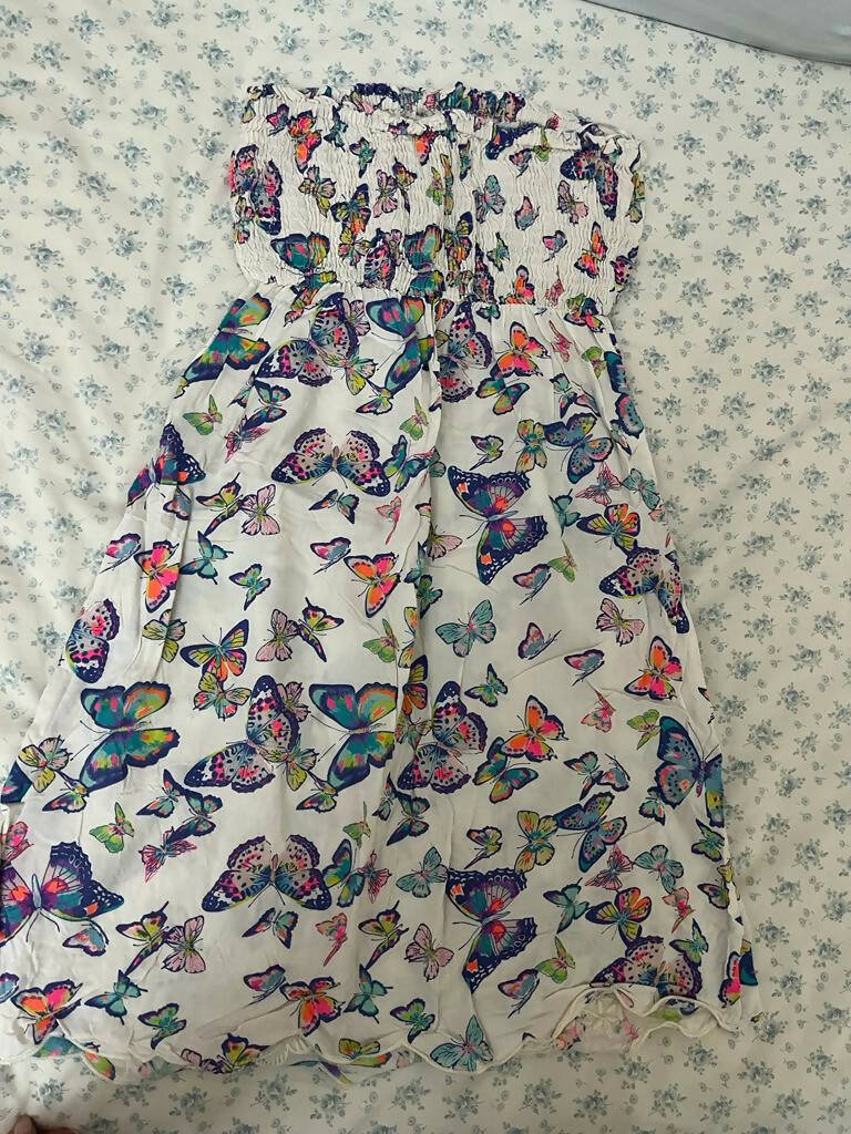 Accessorize Butterflies Strapless Dress Size S