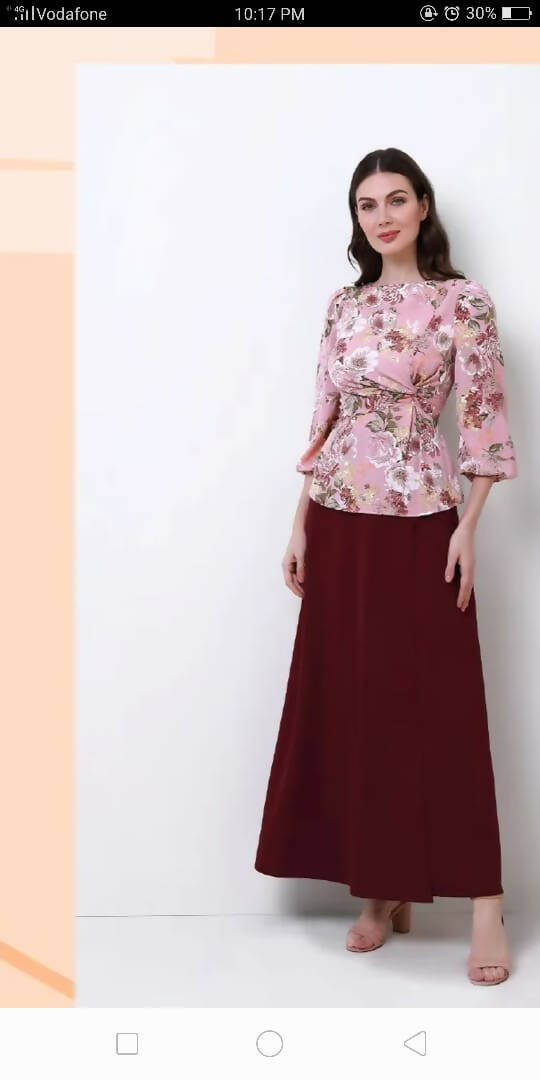 femi9 Dark Red Skirt