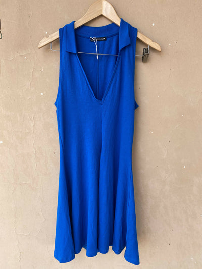 Zara V-neck Blue Dress Size L