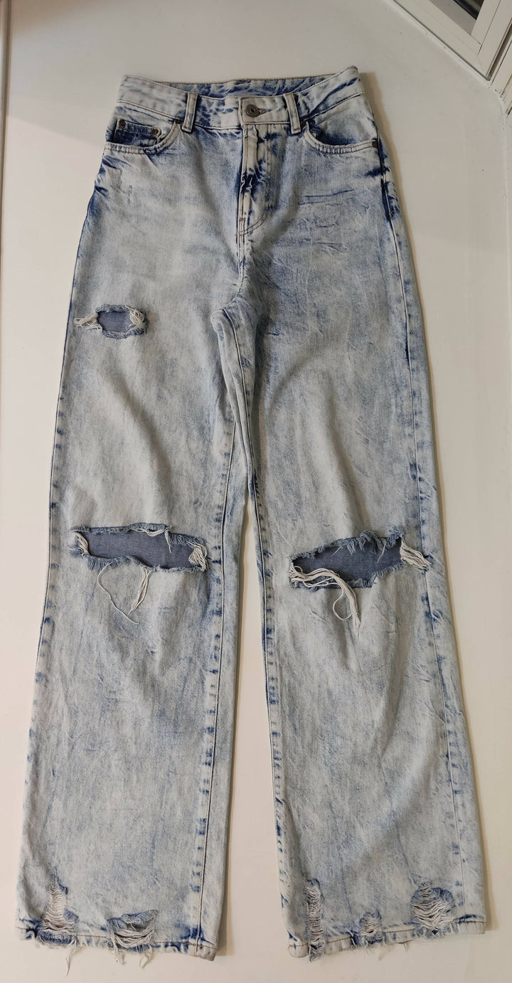 Bershka Light Wash Denim Pants Size S/M