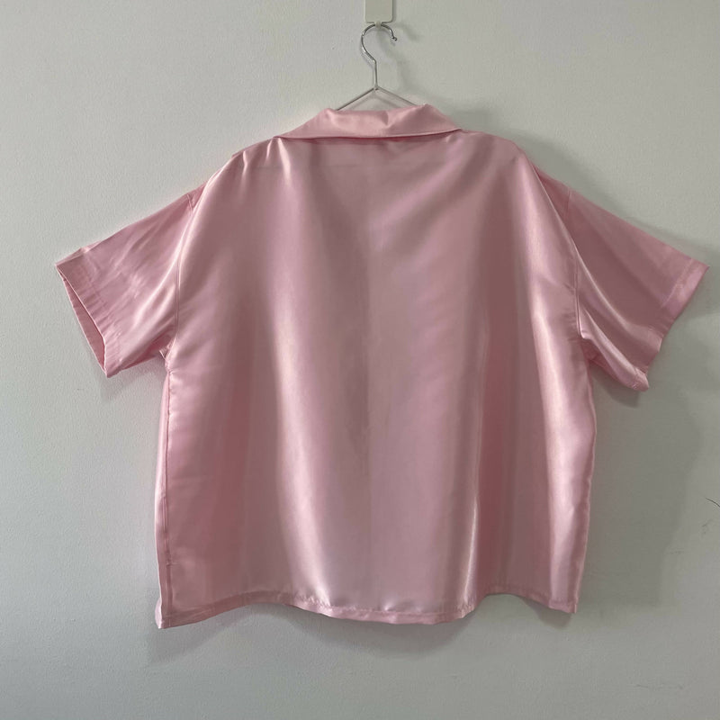 Pink Satin Shirt XL