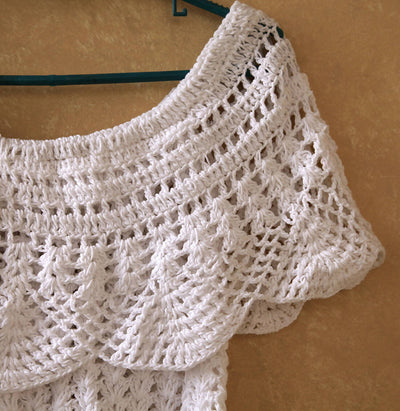 New Handmade Crochet Off Shoulder Crop Top