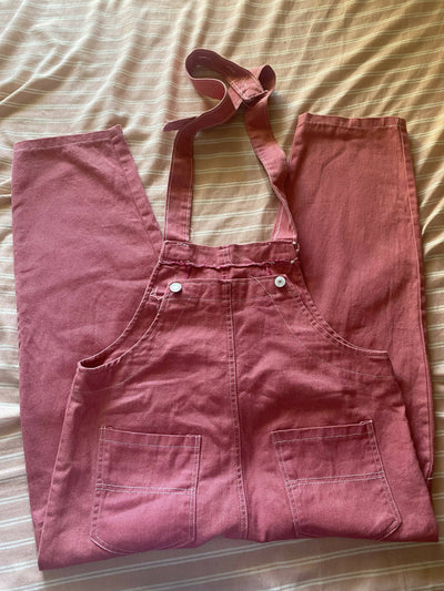 Pink Gabardin korean style jumpsuit