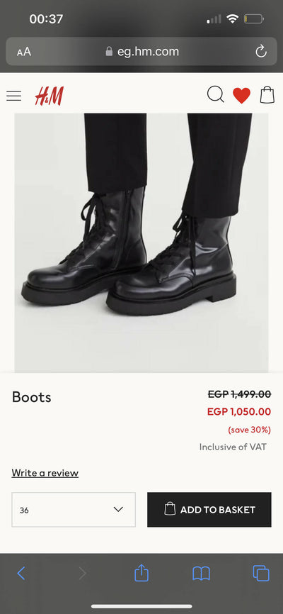 H&M Black Boots Size 40