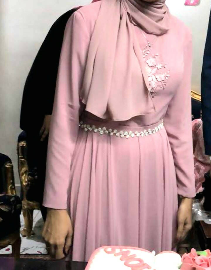 Rose Cashmere Engagement Dress with Veil