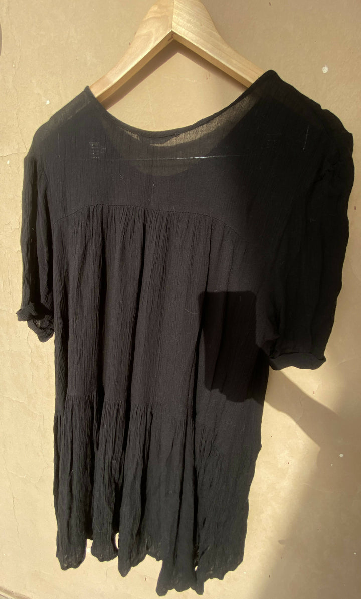 Mango Casual Mesh Black Beach Dress