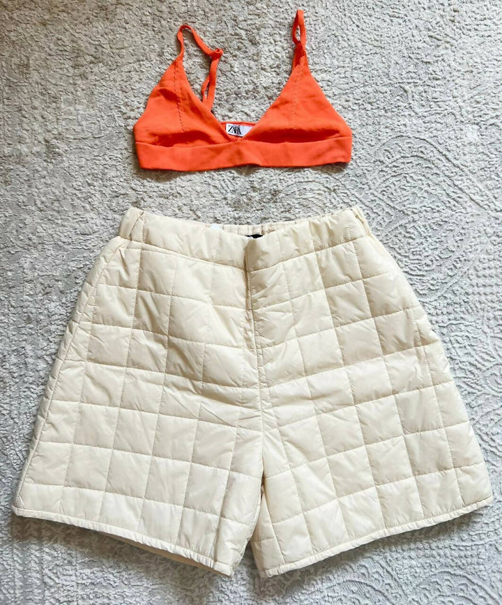 Zara Orange Knit Bralette Size S