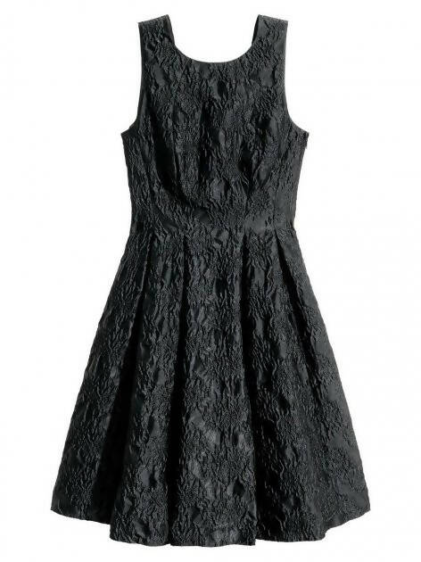 H&M Black textured dress Size M