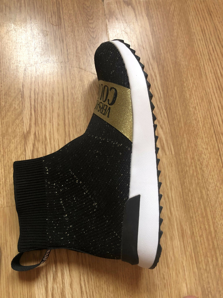 Versace Jeans Couture Gold Knitted Sneakers Size: 38