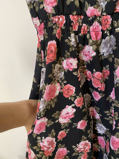 H&M Floral Dress - Back Slit + Pockets - Medium