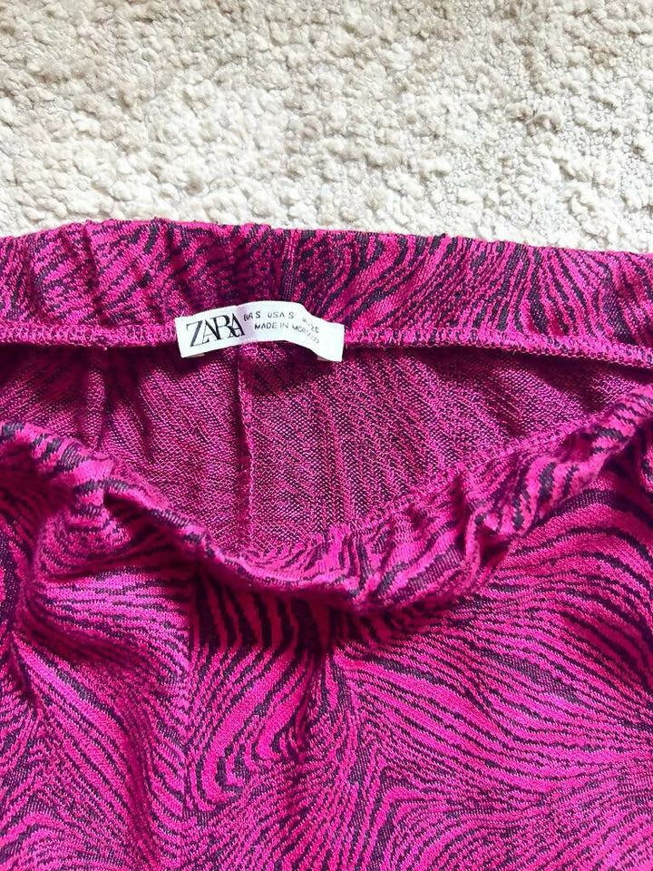 ZARA Chevron Flare Pants Size: S/M