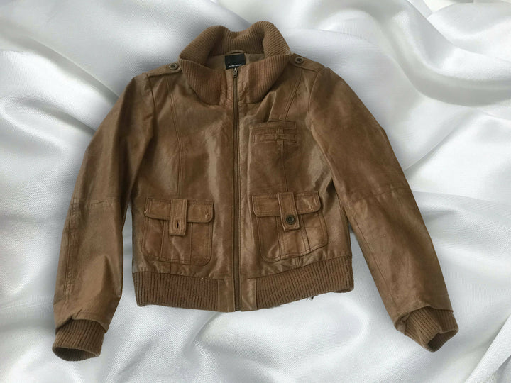 Camel Leather Vero Moda Vintage Jacket M-L