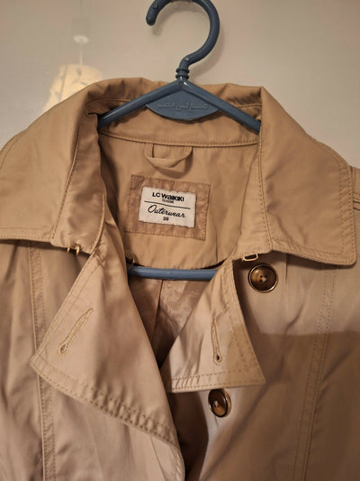 LCW Beige Trench Coat Size: S/M