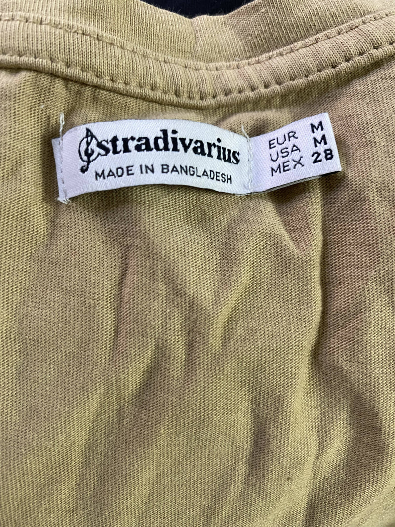 Stradivarius Beige T-shirt Size: M