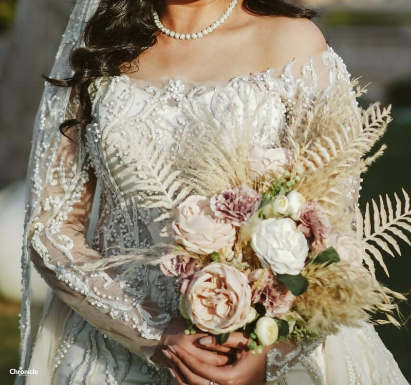 Khafaga Designs Wedding Dress with Veil XL