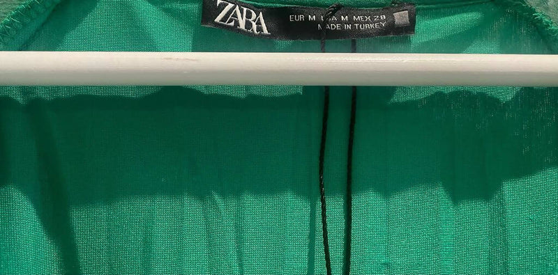Green Midi Ruffle Dress (Zara) Size: M