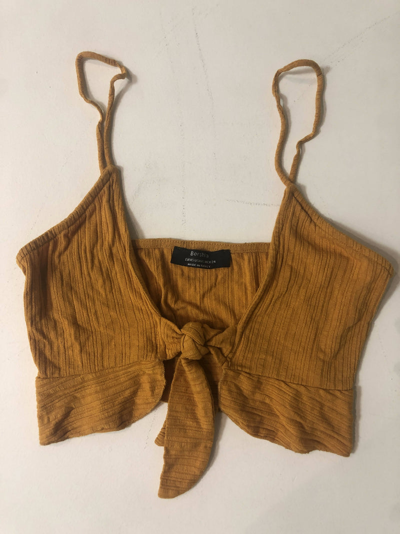 Bershka Mustard Bow Top XS