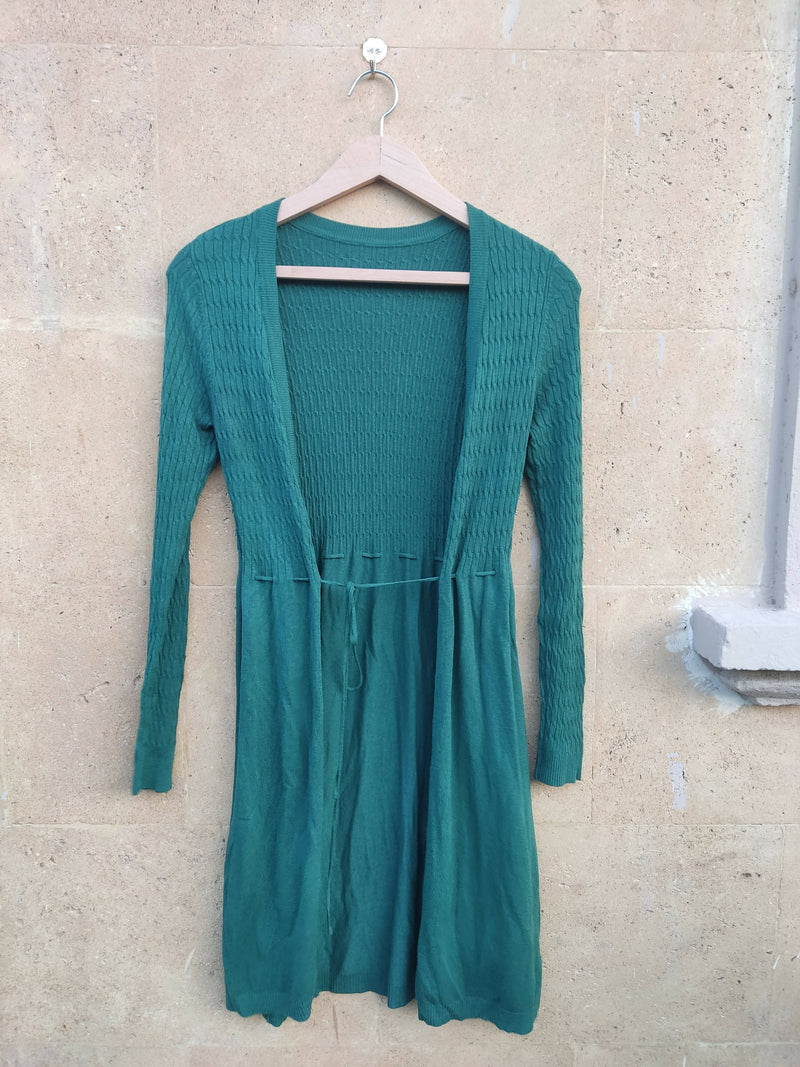 Long Green Cardigan Size M