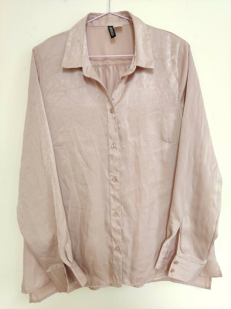 Rose Pink Satin H&M Blouse Size 44