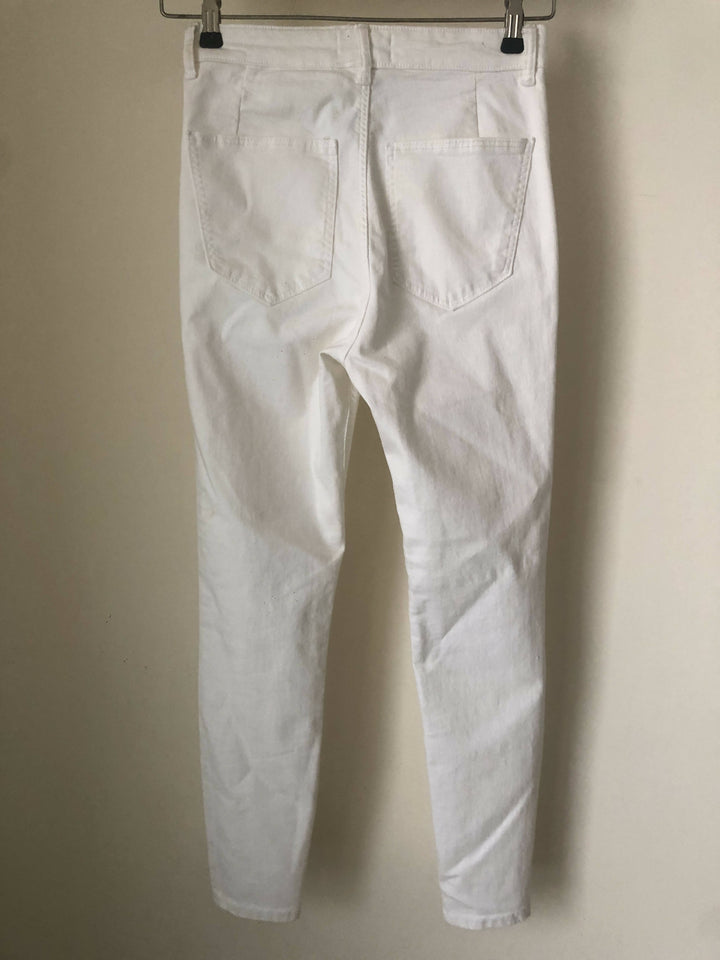 Zara White Denim Pants Size: 38