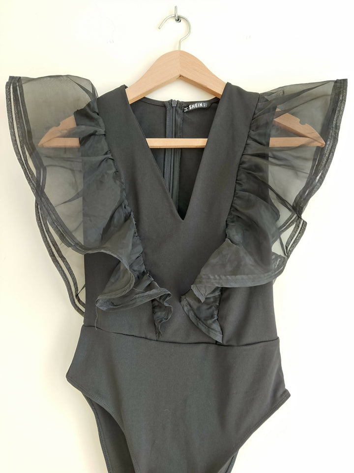 SHEIN Black Bodysuit Size S