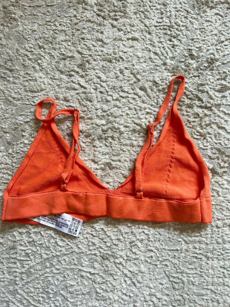 Zara Orange Knit Bralette Size S