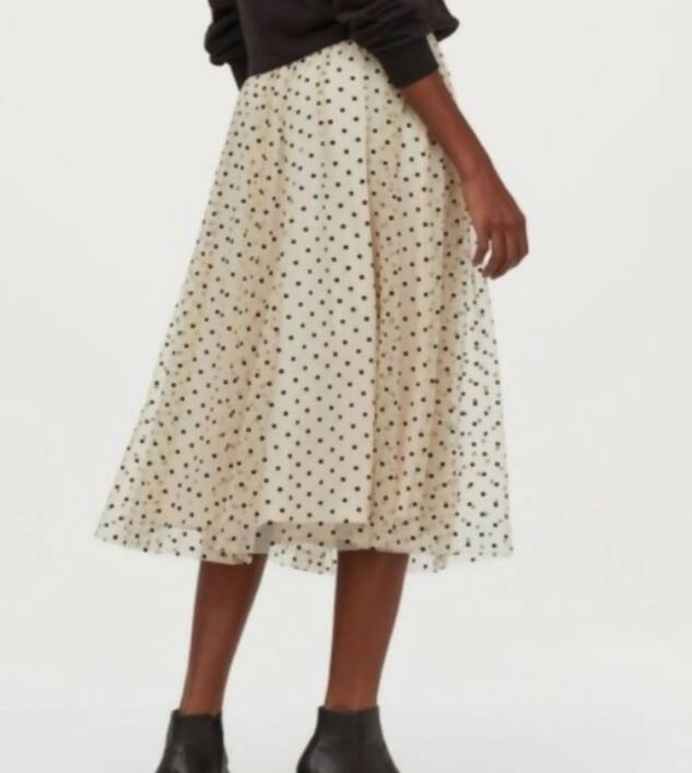 H&M Creme Polka Dot Tulle Skirt *As New* Size XS