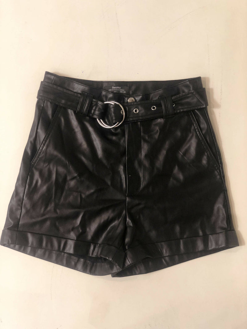 Bershka Faux Leather Shorts Size: L