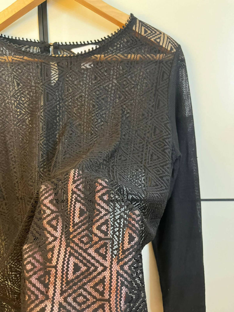H&M Black See Through Sexy Top Size M
