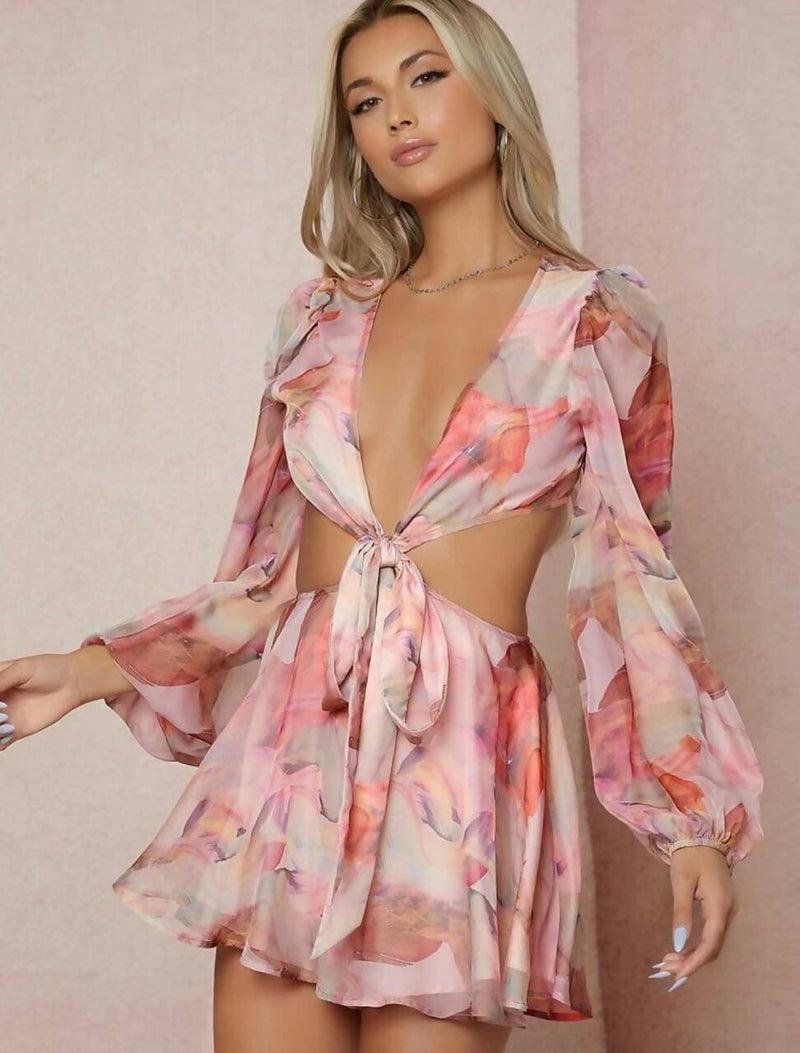 SHEIN floral chiffon romper Size S