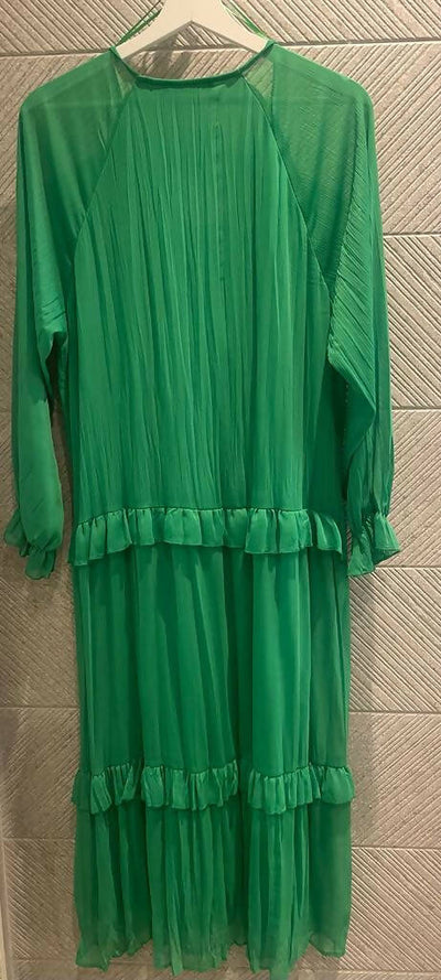 Green Midi Ruffle Dress (Zara) Size: M