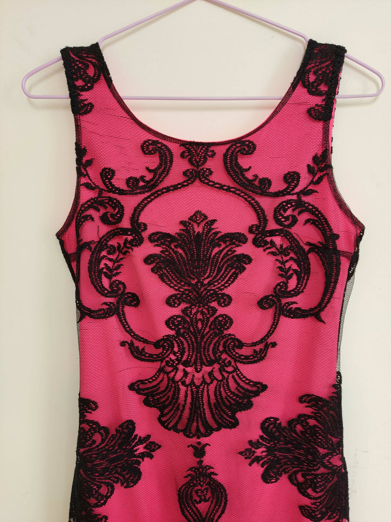 Black & Pink Lace Dress Size M